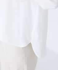 KBBFE11059 a.v.v(アー・ヴェ・ヴェ) 【洗える】タックネックブラウス ライトブルー