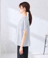 KBBGE11059 a.v.v(アー・ヴェ・ヴェ) 【洗える】ドビードットフレアスリーブブラウス ライトブルー