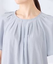 KBBGE11059 a.v.v(アー・ヴェ・ヴェ) 【洗える】ドビードットフレアスリーブブラウス ライトブルー