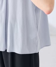 KBBGE11059 a.v.v(アー・ヴェ・ヴェ) 【洗える】ドビードットフレアスリーブブラウス ライトブルー