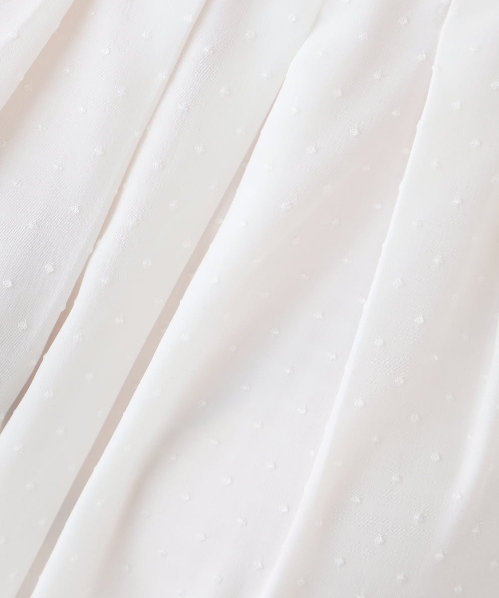 KBBGE11059 a.v.v(アー・ヴェ・ヴェ) 【洗える】ドビードットフレアスリーブブラウス ライトブルー