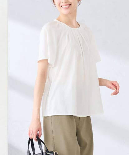 KBBGE11059 a.v.v 【洗える】ドビードットフレアスリーブブラウス