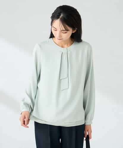 KBBLB04059  【洗える】バーチャームボウタイブラウス