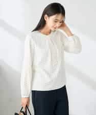 KBBLB04059 a.v.v(アー・ヴェ・ヴェ) 【洗える】バーチャームボウタイブラウス グリーン