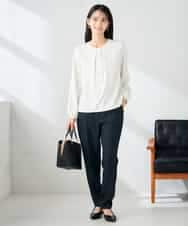 KBBLB04059 a.v.v(アー・ヴェ・ヴェ) 【洗える】バーチャームボウタイブラウス グリーン