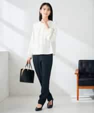 KBBLB04059 a.v.v(アー・ヴェ・ヴェ) 【洗える】バーチャームボウタイブラウス グリーン