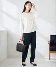 KBBLB04059 a.v.v(アー・ヴェ・ヴェ) 【洗える】バーチャームボウタイブラウス グリーン