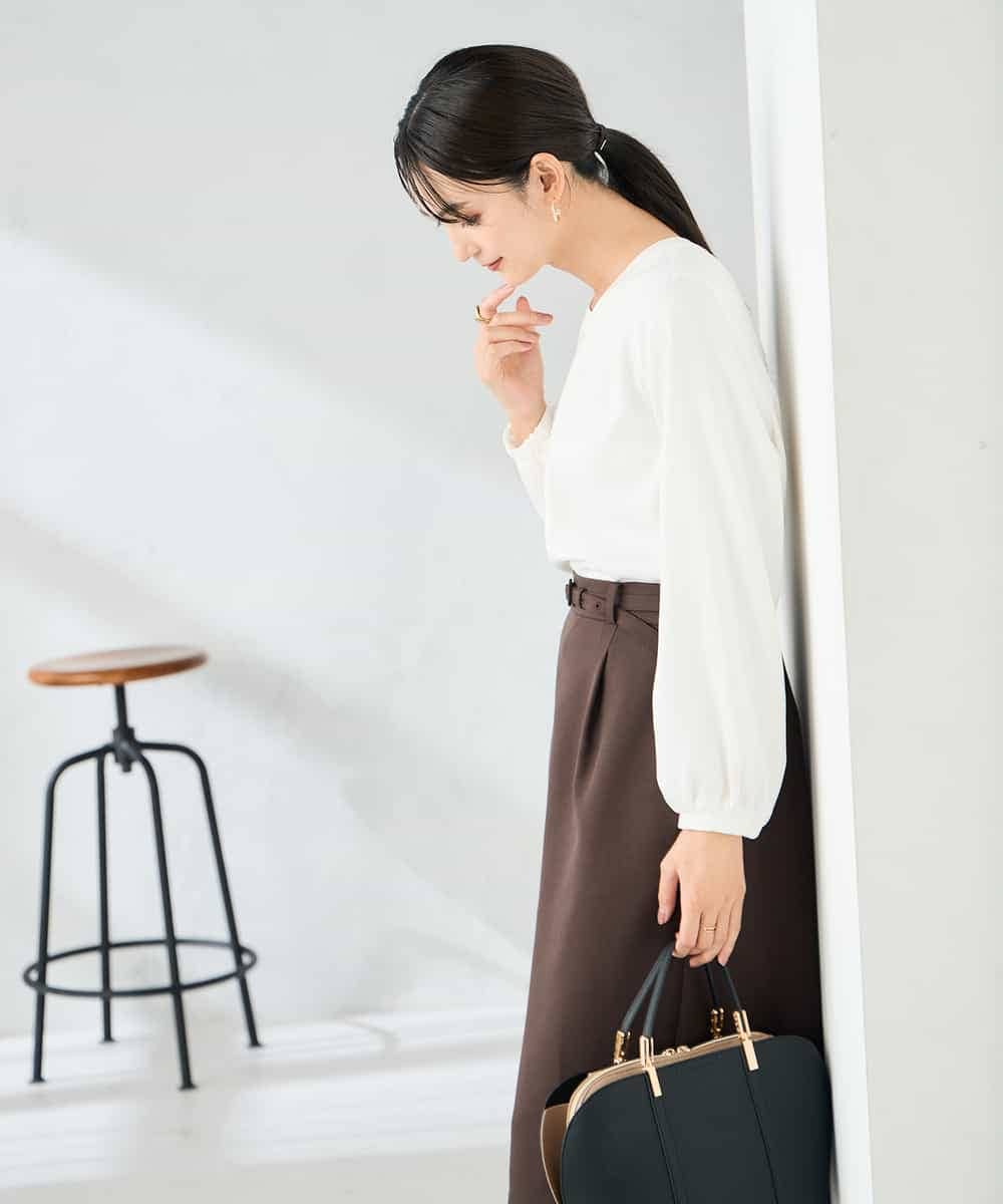 KBBLB04059 a.v.v(アー・ヴェ・ヴェ) 【洗える】バーチャームボウタイブラウス グリーン