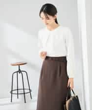 KBBLB04059 a.v.v(アー・ヴェ・ヴェ) 【洗える】バーチャームボウタイブラウス グリーン