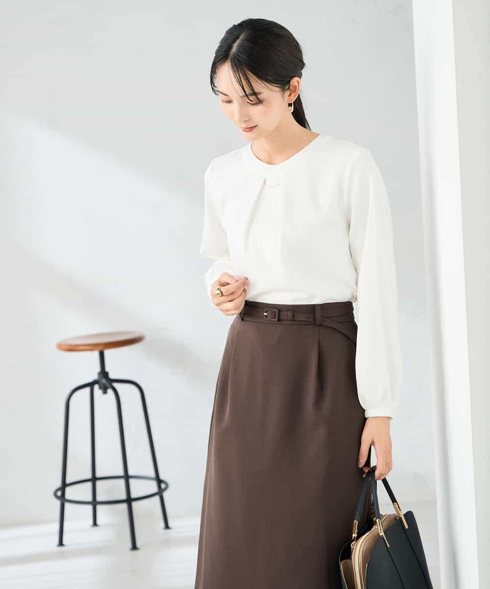 KBBLB04059 a.v.v(アー・ヴェ・ヴェ) 【洗える】バーチャームボウタイブラウス グリーン