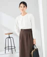 KBBLB04059 a.v.v(アー・ヴェ・ヴェ) 【洗える】バーチャームボウタイブラウス グリーン