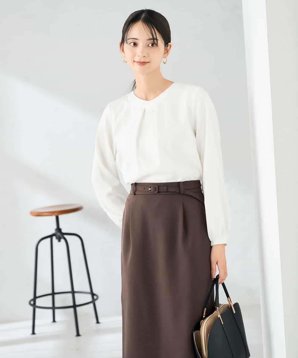 KBBLB04059 a.v.v(アー・ヴェ・ヴェ) 【洗える】バーチャームボウタイブラウス グリーン