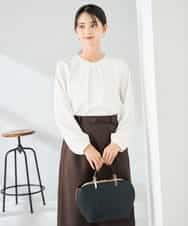 KBBLB04059 a.v.v(アー・ヴェ・ヴェ) 【洗える】バーチャームボウタイブラウス グリーン