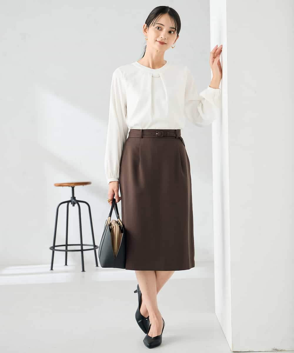 KBBLB04059 a.v.v(アー・ヴェ・ヴェ) 【洗える】バーチャームボウタイブラウス グリーン