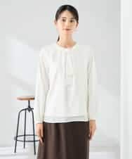 KBBLB04059 a.v.v(アー・ヴェ・ヴェ) 【洗える】バーチャームボウタイブラウス グリーン