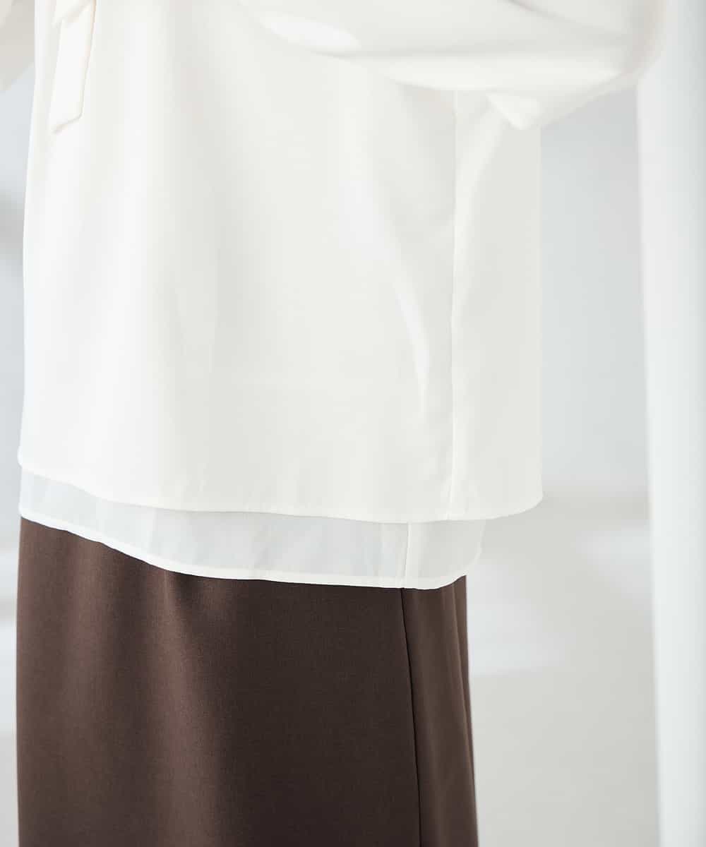 KBBLB04059 a.v.v(アー・ヴェ・ヴェ) 【洗える】バーチャームボウタイブラウス グリーン