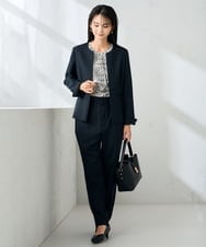 KBBLB06059 a.v.v(アー・ヴェ・ヴェ) 【洗える】プリントケープ風ブラウス ベージュ