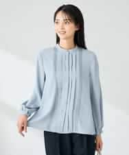 KBBLB07059 a.v.v(アー・ヴェ・ヴェ) 【洗える/WEB限定】ピンタックブラウス ライトブルー