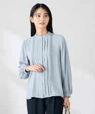 KBBLB07059 a.v.v(アー・ヴェ・ヴェ) 【洗える/WEB限定】ピンタックブラウス ライトブルー