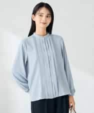 KBBLB07059 a.v.v(アー・ヴェ・ヴェ) 【洗える/WEB限定】ピンタックブラウス ライトブルー