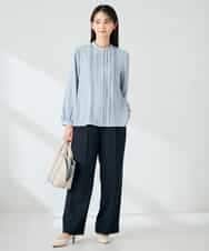 KBBLB07059 a.v.v(アー・ヴェ・ヴェ) 【洗える/WEB限定】ピンタックブラウス ライトブルー