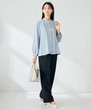 KBBLB07059 a.v.v(アー・ヴェ・ヴェ) 【洗える/WEB限定】ピンタックブラウス ライトブルー