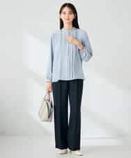 KBBLB07059 a.v.v(アー・ヴェ・ヴェ) 【洗える/WEB限定】ピンタックブラウス ライトブルー