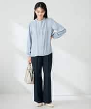 KBBLB07059 a.v.v(アー・ヴェ・ヴェ) 【洗える/WEB限定】ピンタックブラウス ライトブルー