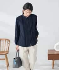 KBBLB07059 a.v.v(アー・ヴェ・ヴェ) 【洗える/WEB限定】ピンタックブラウス ライトブルー