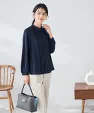 KBBLB07059 a.v.v(アー・ヴェ・ヴェ) 【洗える/WEB限定】ピンタックブラウス ライトブルー