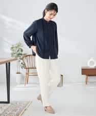 KBBLB07059 a.v.v(アー・ヴェ・ヴェ) 【洗える/WEB限定】ピンタックブラウス ライトブルー