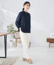 KBBLB07059 a.v.v(アー・ヴェ・ヴェ) 【洗える/WEB限定】ピンタックブラウス ライトブルー