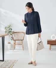 KBBLB07059 a.v.v(アー・ヴェ・ヴェ) 【洗える/WEB限定】ピンタックブラウス ライトブルー