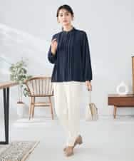 KBBLB07059 a.v.v(アー・ヴェ・ヴェ) 【洗える/WEB限定】ピンタックブラウス ライトブルー