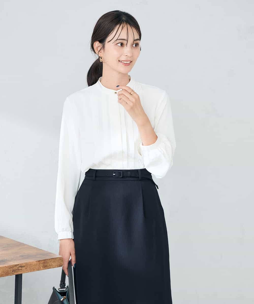 KBBLB07059 a.v.v(アー・ヴェ・ヴェ) 【洗える/WEB限定】ピンタックブラウス ライトブルー