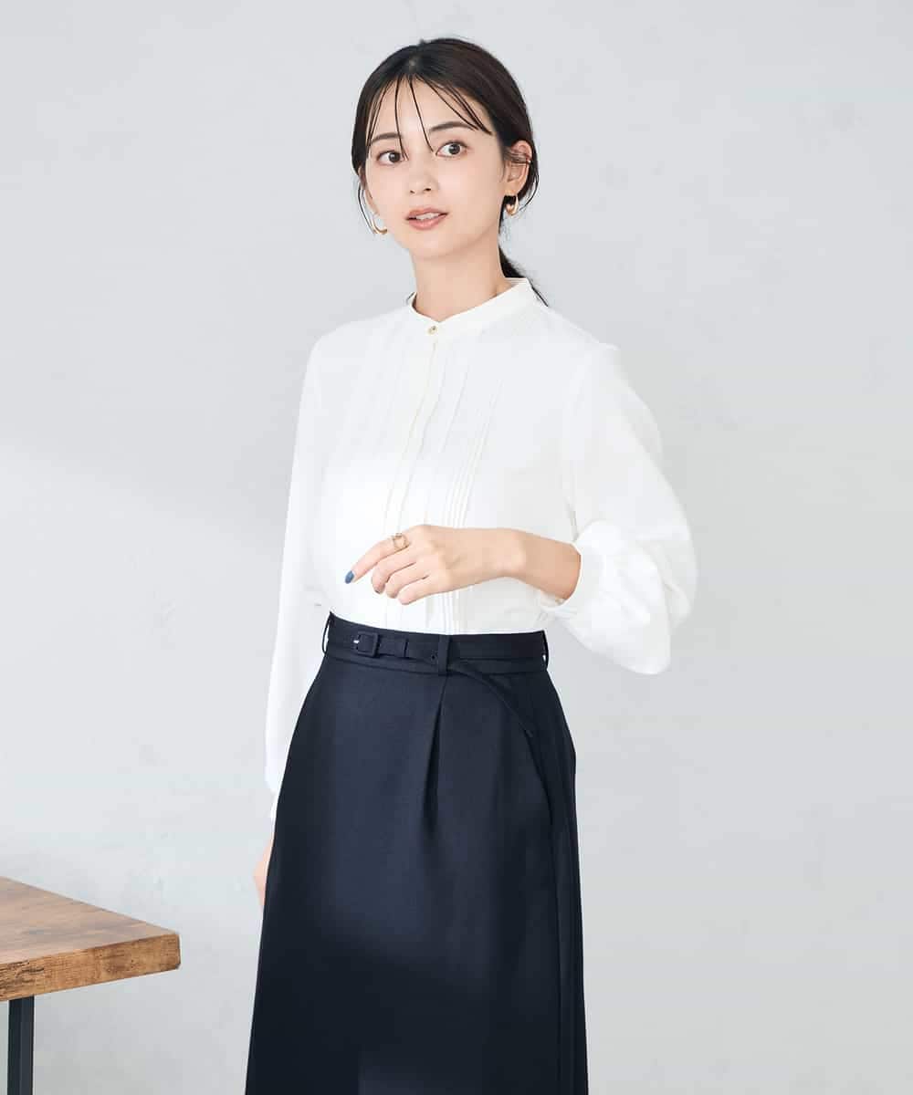 KBBLB07059 a.v.v(アー・ヴェ・ヴェ) 【洗える/WEB限定】ピンタックブラウス ライトブルー