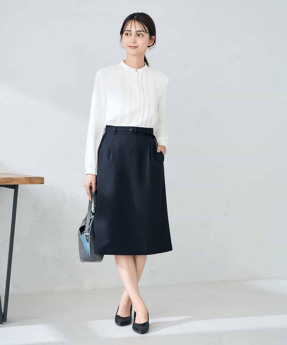 KBBLB07059 a.v.v(アー・ヴェ・ヴェ) 【洗える/WEB限定】ピンタックブラウス ライトブルー