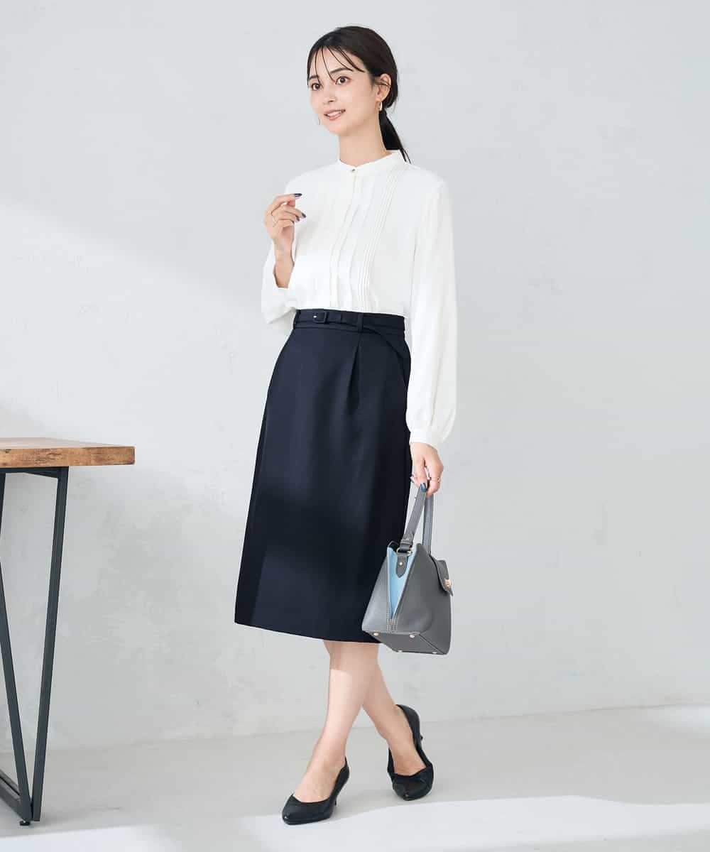 KBBLB07059 a.v.v(アー・ヴェ・ヴェ) 【洗える/WEB限定】ピンタックブラウス ライトブルー