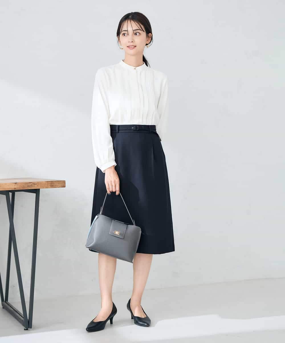 KBBLB07059 a.v.v(アー・ヴェ・ヴェ) 【洗える/WEB限定】ピンタックブラウス ライトブルー