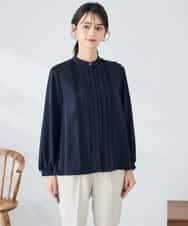 KBBLB07059 a.v.v(アー・ヴェ・ヴェ) 【洗える/WEB限定】ピンタックブラウス ライトブルー
