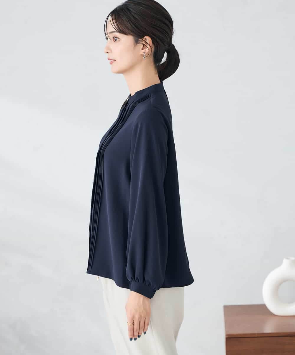 KBBLB07059 a.v.v(アー・ヴェ・ヴェ) 【洗える/WEB限定】ピンタックブラウス ライトブルー