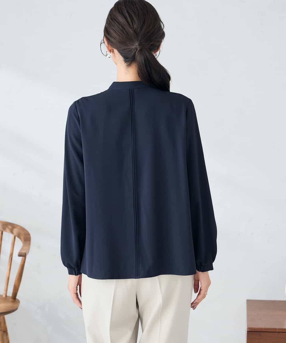 KBBLB07059 a.v.v(アー・ヴェ・ヴェ) 【洗える/WEB限定】ピンタックブラウス ライトブルー