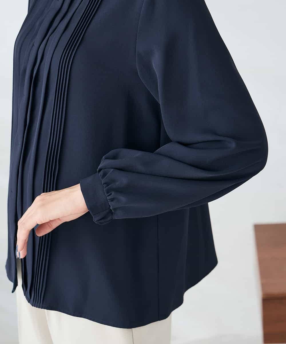 KBBLB07059 a.v.v(アー・ヴェ・ヴェ) 【洗える/WEB限定】ピンタックブラウス ライトブルー