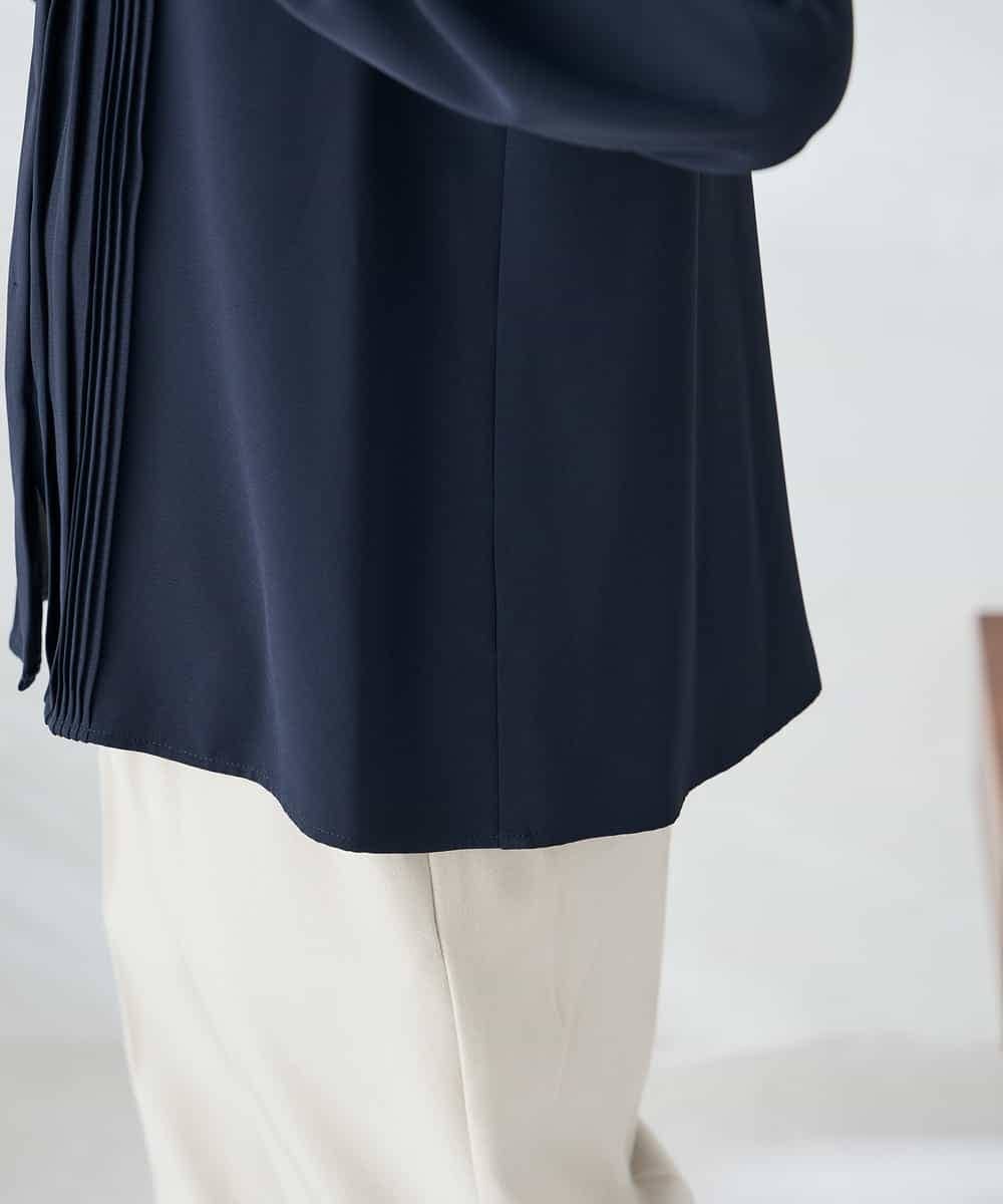 KBBLB07059 a.v.v(アー・ヴェ・ヴェ) 【洗える/WEB限定】ピンタックブラウス ライトブルー