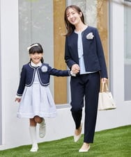 KBDCD02099 a.v.v(アー・ヴェ・ヴェ) 【洗える/ストレッチ/セットアップ対応】ダブルクロスキーネックジャケット ネイビー