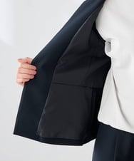 KBDCD02099 a.v.v(アー・ヴェ・ヴェ) 【洗える/ストレッチ/セットアップ対応】ダブルクロスキーネックジャケット ネイビー