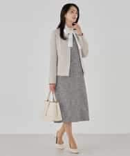 KBDCD02099 a.v.v(アー・ヴェ・ヴェ) 【洗える/ストレッチ/セットアップ対応】ダブルクロスキーネックジャケット ネイビー