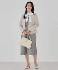 KBDCD02099 a.v.v(アー・ヴェ・ヴェ) 【洗える/ストレッチ/セットアップ対応】ダブルクロスキーネックジャケット ネイビー