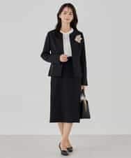 KBDCD02099 a.v.v(アー・ヴェ・ヴェ) 【洗える/ストレッチ/セットアップ対応】ダブルクロスキーネックジャケット ネイビー