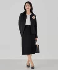 KBDCD02099 a.v.v(アー・ヴェ・ヴェ) 【洗える/ストレッチ/セットアップ対応】ダブルクロスキーネックジャケット ネイビー